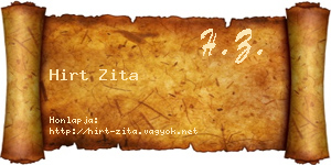 Hirt Zita névjegykártya